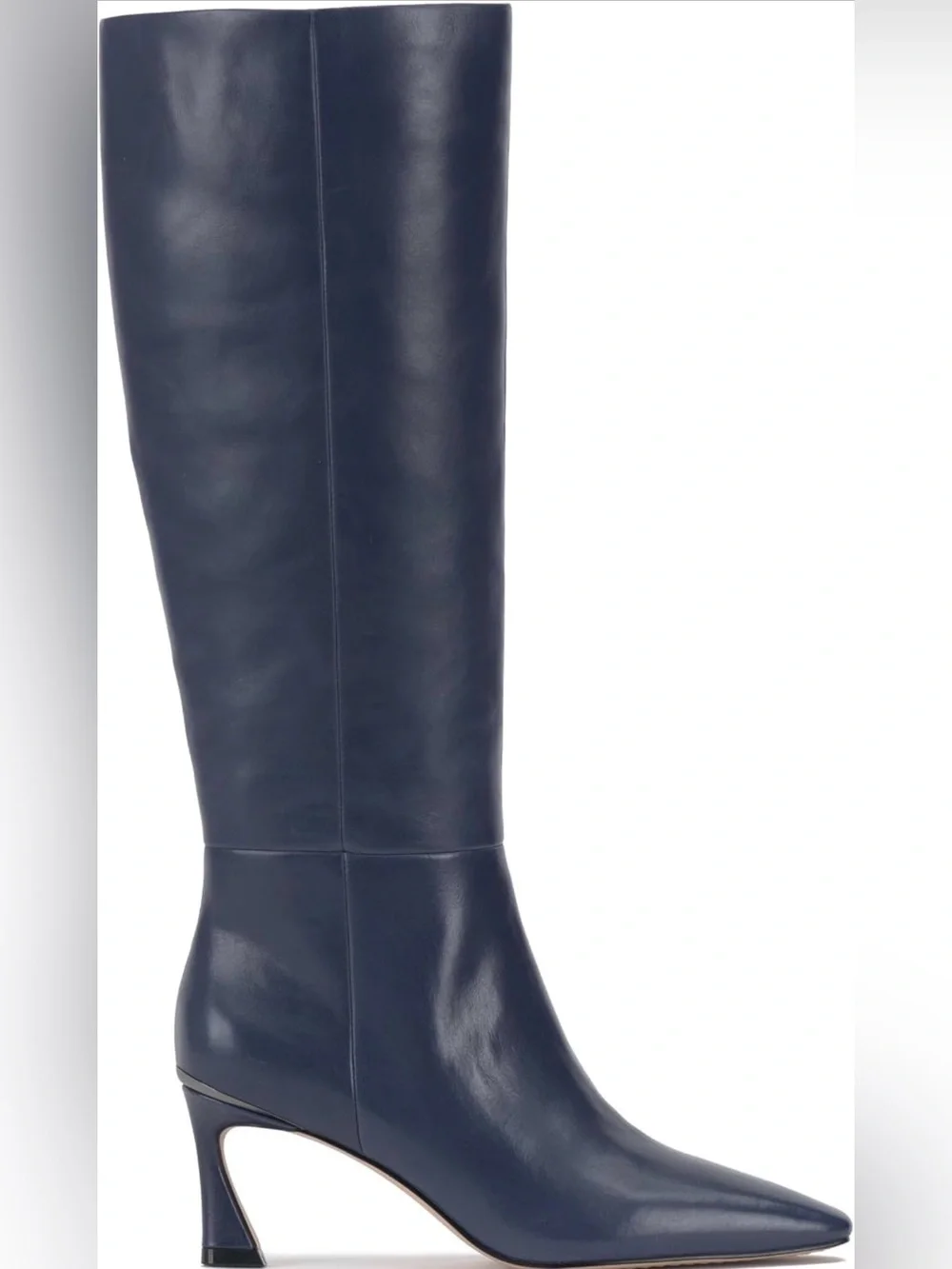 Vince Camuto Navy Leather  Pointed-Toe Boot